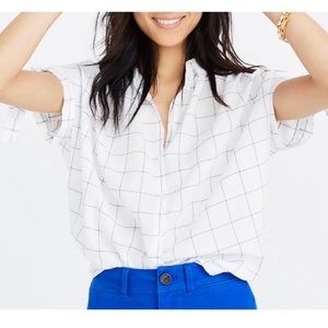 Madewell Central Tie Sleeve Windowpane Shirt
